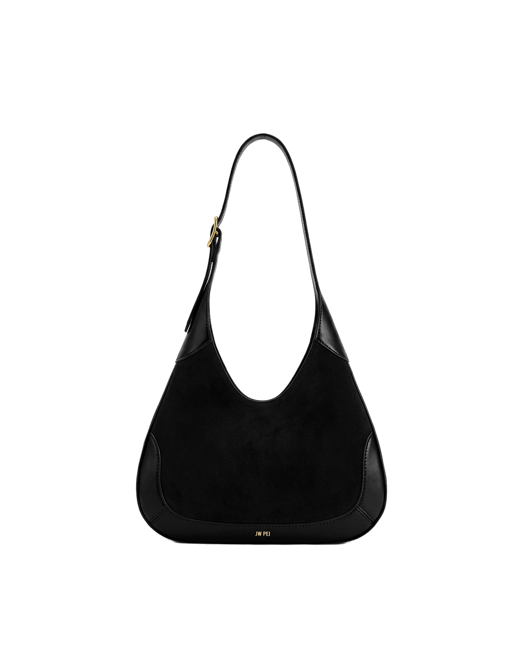JW PEI Willow Faux Suede Trim Hobo Bag in Black JW PEI Willow Faux Suede Trim Hobo Bag in Black | Shoulder & Crossbody Bags | Coveti