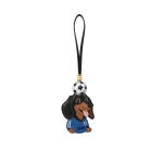 JW PEI World Cup Dachshund Soccer Ball Bag Charm in Blue | Bag Charms | Coveti