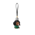 JW PEI World Cup Dachshund Soccer Ball Bag Charm in Green | Bag Charms | Coveti