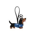 JW PEI World Cup Dachshund Soccer Jersey Bag Charm in Blue | Bag Charms | Coveti