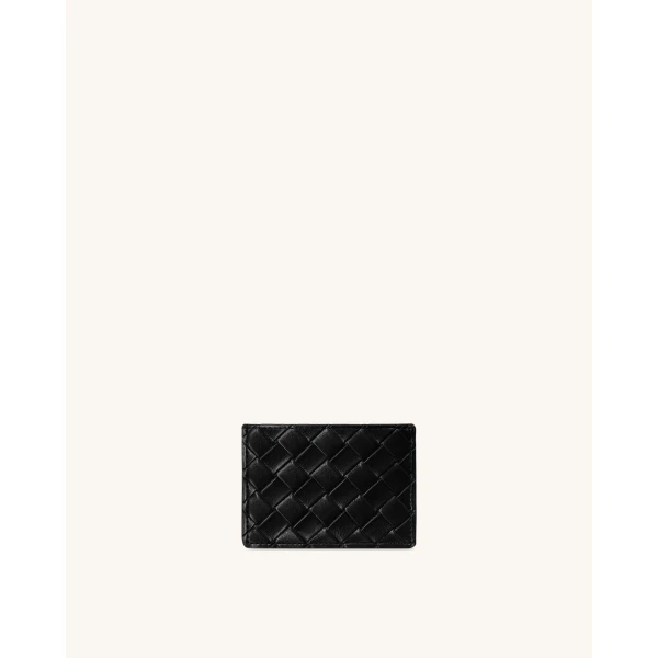 JW PEI Woven Texture Card Holder in Black | Wallets & Purses | Coveti