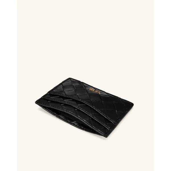 JW PEI Woven Texture Card Holder in Black | Wallets & Purses | Coveti