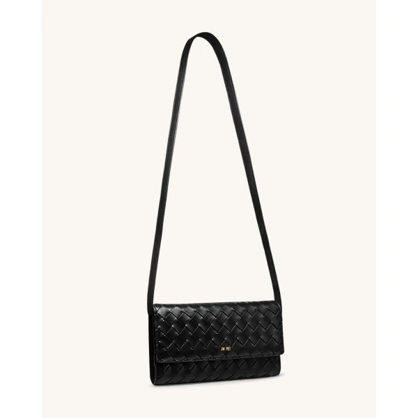 JW PEI Woven Texture Flap Wallet in Black | Wallets & Purses | Coveti