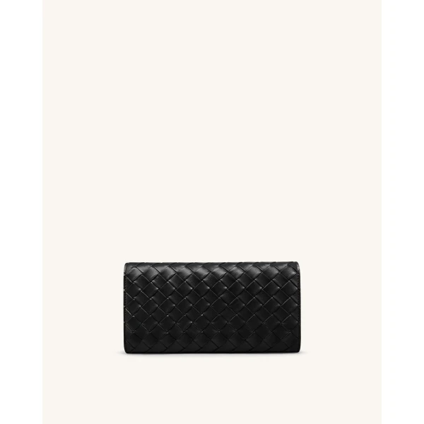JW PEI Woven Texture Flap Wallet in Black | Wallets & Purses | Coveti