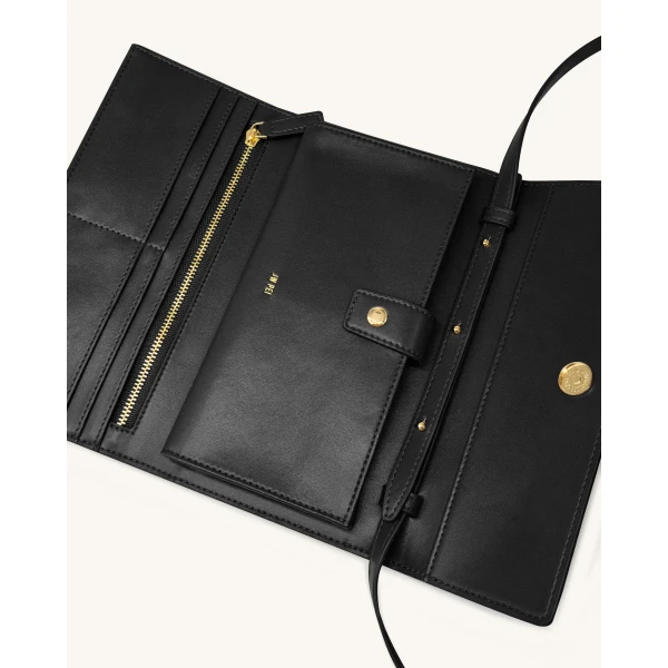 JW PEI Woven Texture Flap Wallet in Black | Wallets & Purses | Coveti