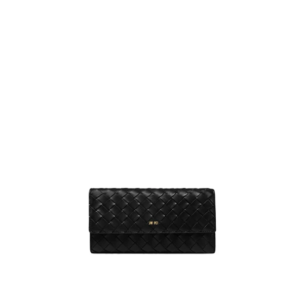JW PEI Woven Texture Flap Wallet in Black | Wallets & Purses | Coveti