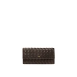 JW PEI Woven Texture Flap Wallet in Chocolate | Wallets & Purses | Coveti