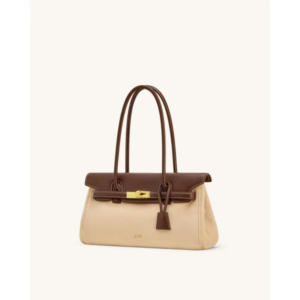 JW PEI Yara Faux Suede Shoulder Bag in Dark Brown | Shoulder & Crossbody Bags | Coveti