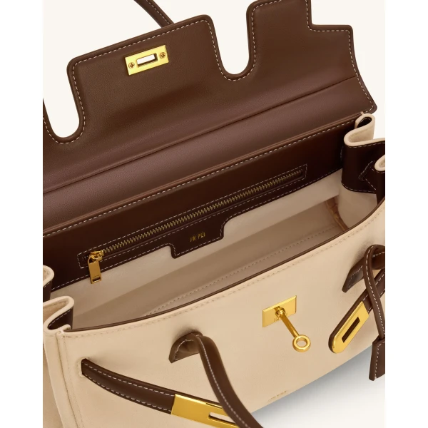 JW PEI Yara Faux Suede Shoulder Bag in Dark Brown | Shoulder & Crossbody Bags | Coveti