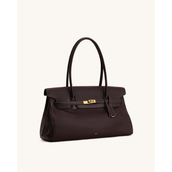 JW PEI Yara Large Shoulder Bag in Dark Brown | Shoulder & Crossbody Bags | Coveti