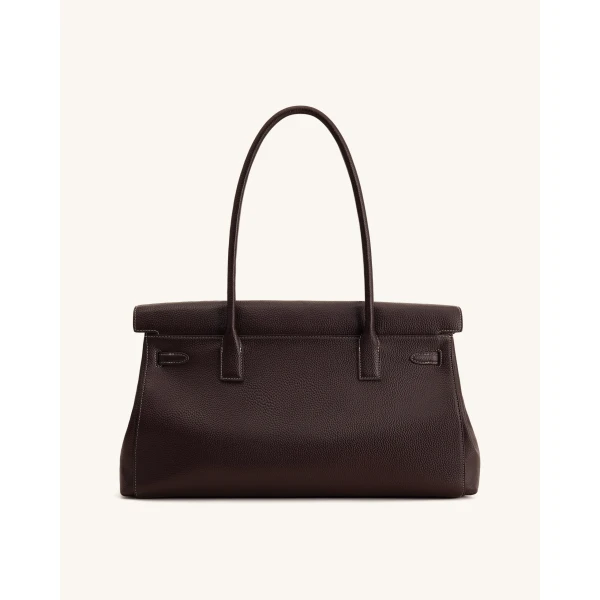 JW PEI Yara Large Shoulder Bag in Dark Brown | Shoulder & Crossbody Bags | Coveti