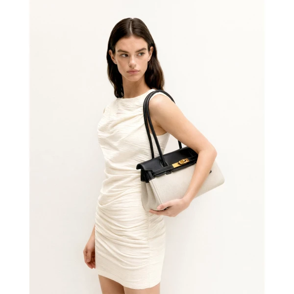 JW PEI Yara Shoulder Bag in Black Canvas | Shoulder & Crossbody Bags | Coveti