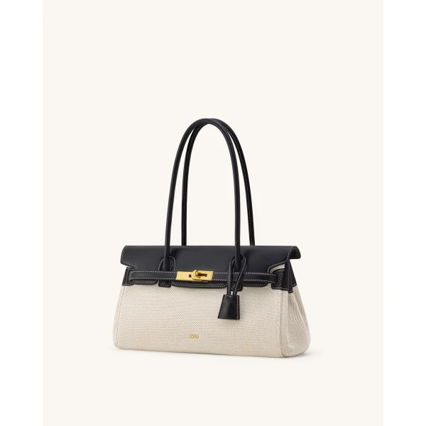 JW PEI Yara Shoulder Bag in Black Canvas | Shoulder & Crossbody Bags | Coveti