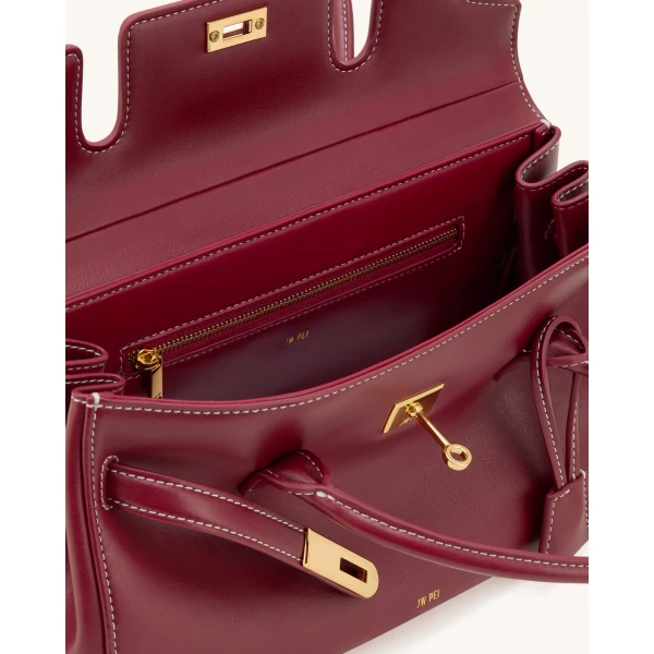 JW PEI Yara Shoulder Bag in Burgundy | Shoulder & Crossbody Bags | Coveti
