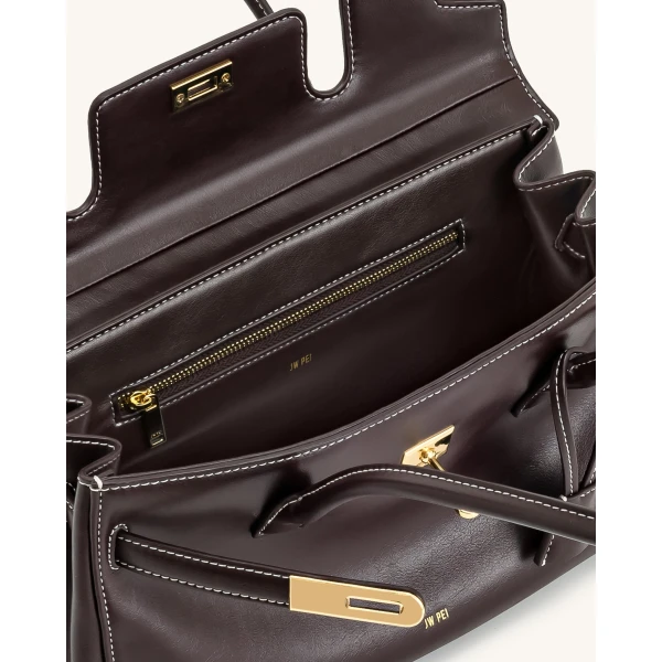 JW PEI Yara Shoulder Bag in Dark Brown | Shoulder & Crossbody Bags | Coveti