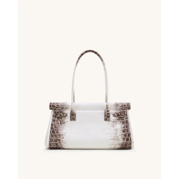 JW PEI Yara Shoulder Bag in White Croc | Shoulder & Crossbody Bags | Coveti