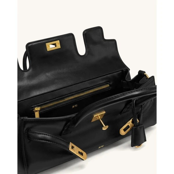 JW PEI Yara Small Top Handle Shoulder Bag in Black | Mini Bags | Coveti
