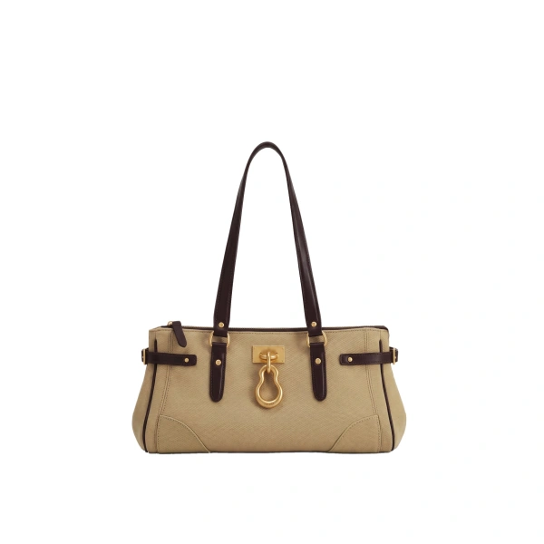JW PEI Yvette Elongated Tote Bag in Brown Canvas | Totes & Top-Handle Bags | Coveti