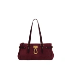 JW PEI Yvette Faux Suede Elongated Tote Bag in Burgundy | Totes & Top-Handle Bags | Coveti