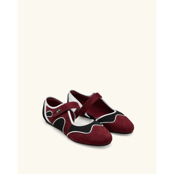 JW PEI Zoe Mary Jane Flats in Burgundy Black | Flats | Coveti