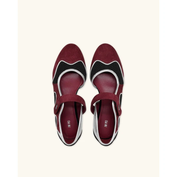 JW PEI Zoe Mary Jane Flats in Burgundy Black | Flats | Coveti