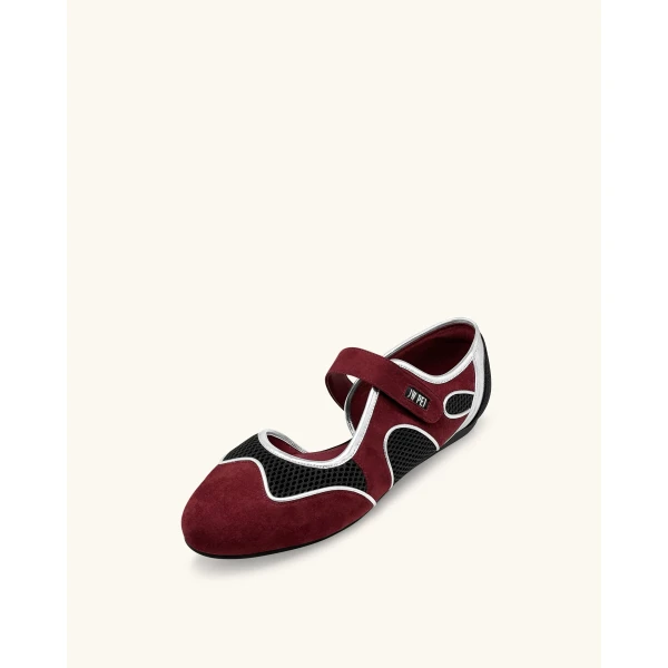 JW PEI Zoe Mary Jane Flats in Burgundy Black | Flats | Coveti