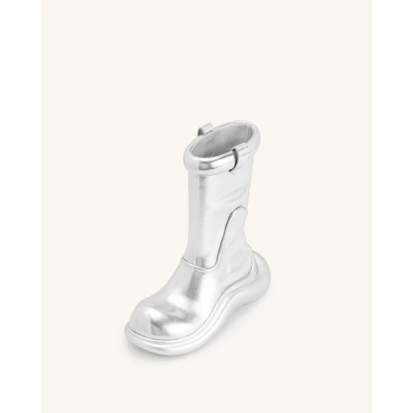 JW PEI Zoie Metallic Rain Boot in Silver | Boots | Coveti