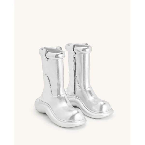 JW PEI Zoie Metallic Rain Boot in Silver | Boots | Coveti