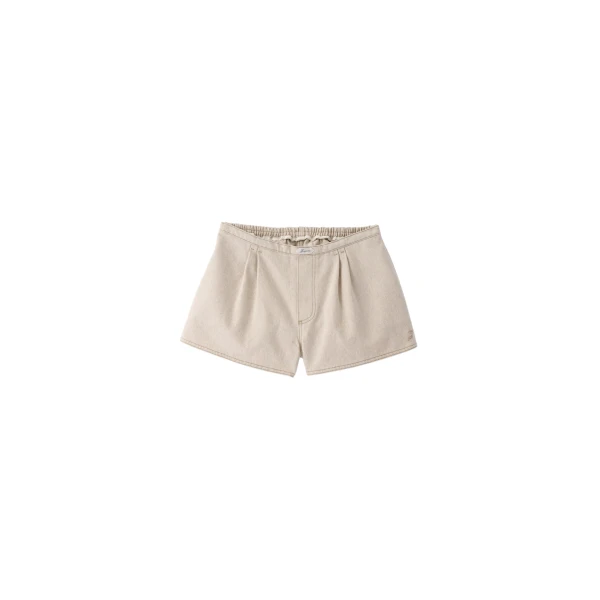 The Amelo De-Nimes Denim Shorts in Light Beige