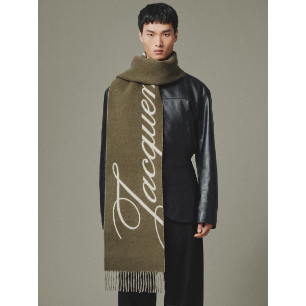 Jacquemus The Atelier Scarf in Khaki | Scarves | Coveti