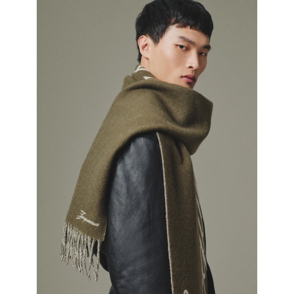 Jacquemus The Atelier Scarf in Khaki | Scarves | Coveti