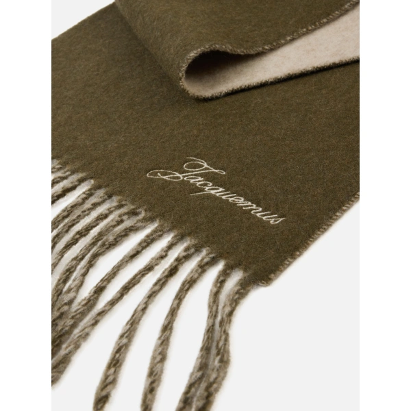 Jacquemus The Atelier Scarf in Khaki | Scarves | Coveti