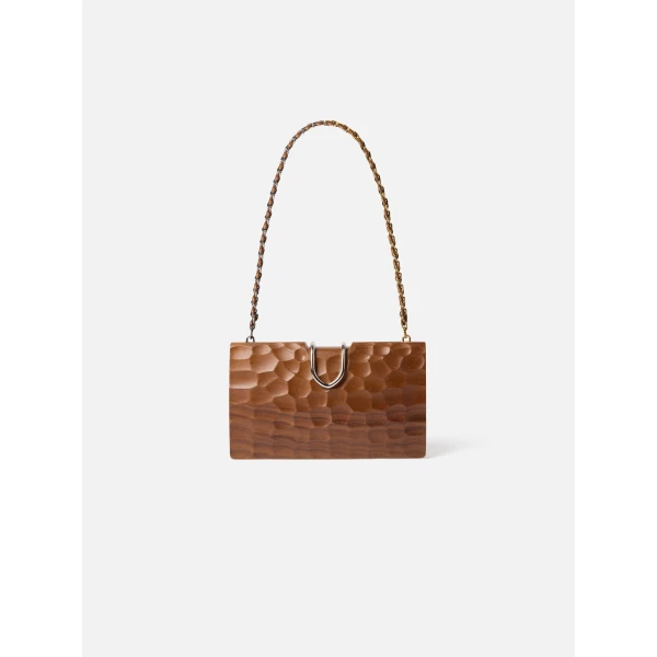 walnut wood clutch