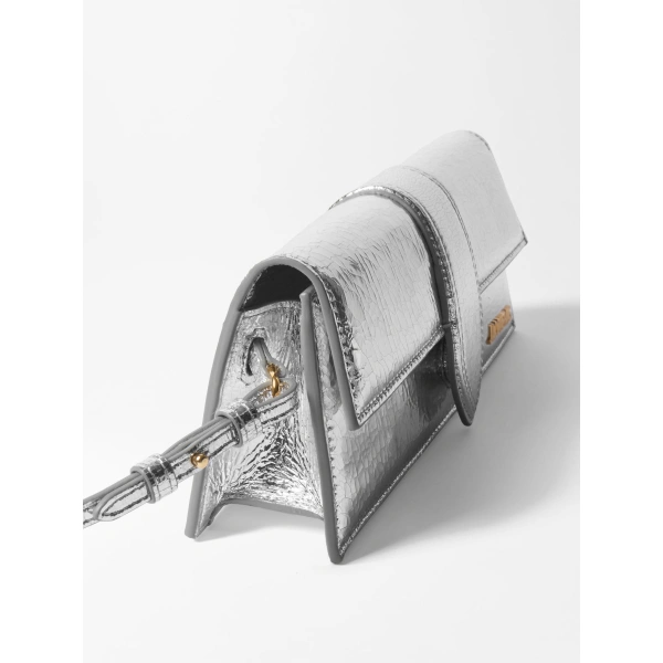 Jacquemus The Bambino Clutch in Silver | Clutch Bags | Coveti
