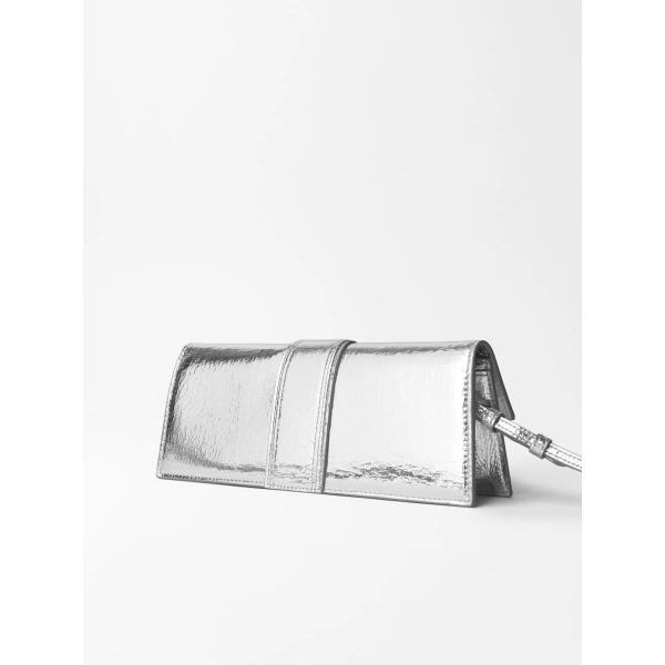 Jacquemus The Bambino Clutch in Silver | Clutch Bags | Coveti