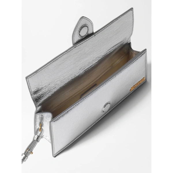 Jacquemus The Bambino Clutch in Silver | Clutch Bags | Coveti