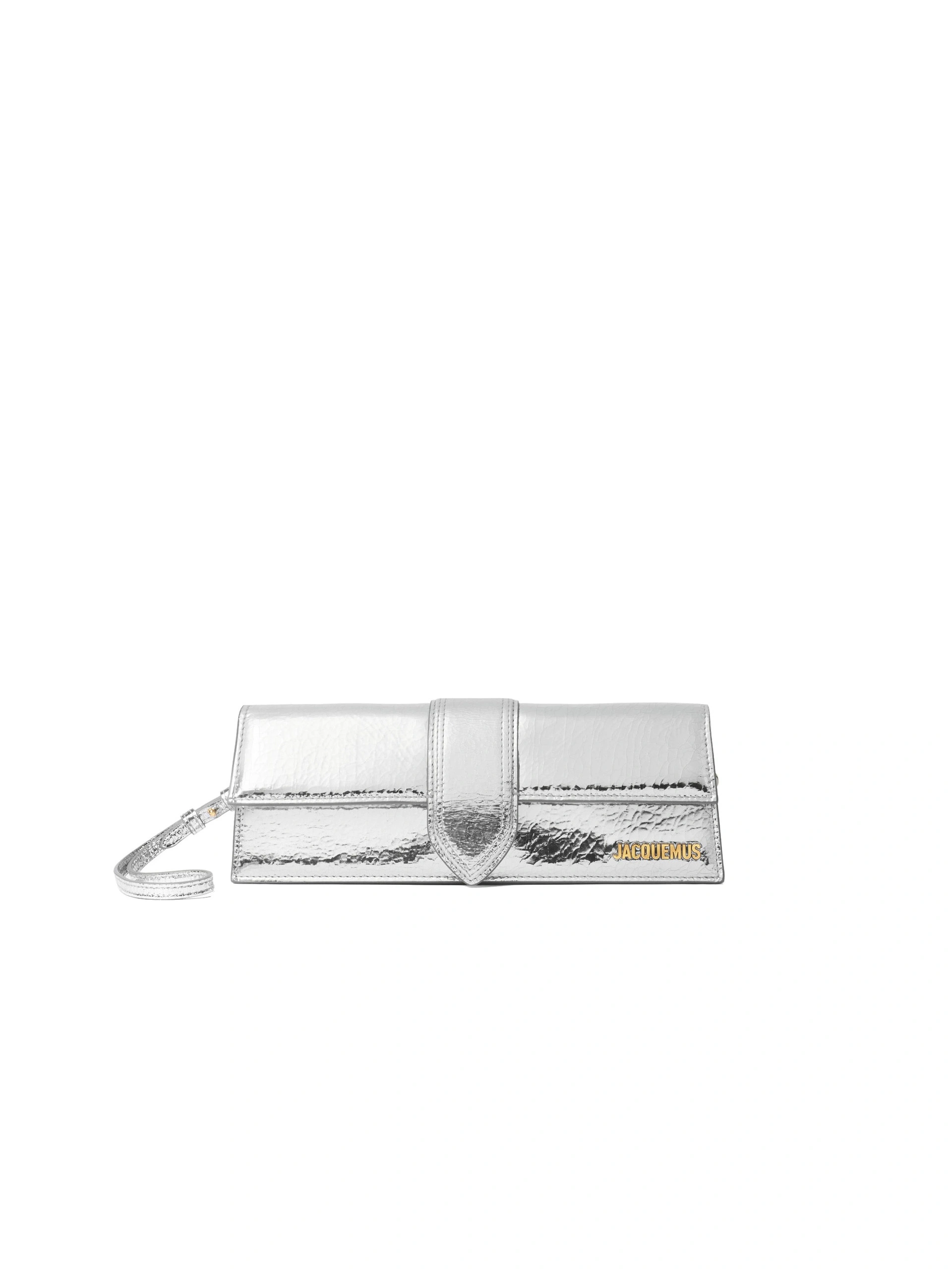 Jacquemus The Bambino Clutch in Silver Jacquemus The Bambino Clutch in Silver | Clutch Bags | Coveti
