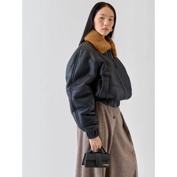 Jacquemus The Bambino Grained Bag in Black | Mini Bags | Coveti