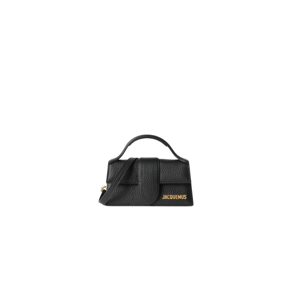 Jacquemus The Bambino Grained Bag in Black | Mini Bags | Coveti