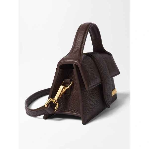 Jacquemus The Bambino Grained Bag in Dark Brown | Mini Bags | Coveti
