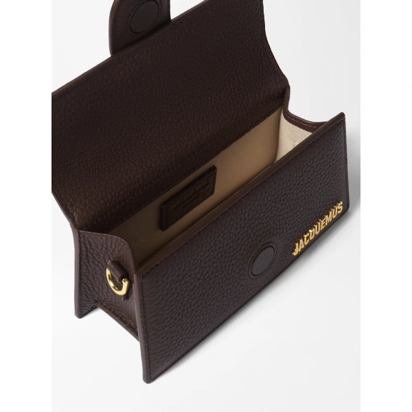Jacquemus The Bambino Grained Bag in Dark Brown | Mini Bags | Coveti