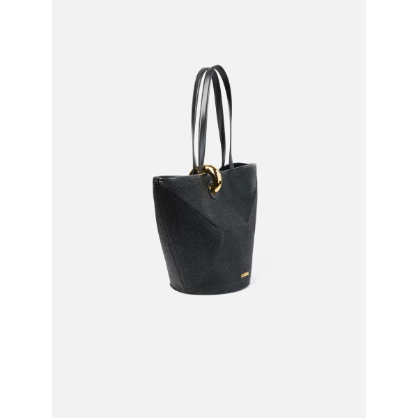 black Jacquemus bucket bag