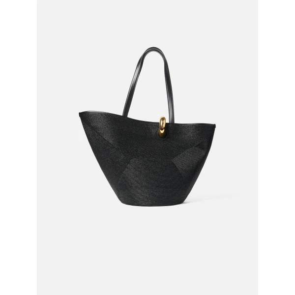 black bucket bag