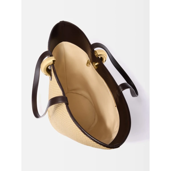 beige bucket bag
