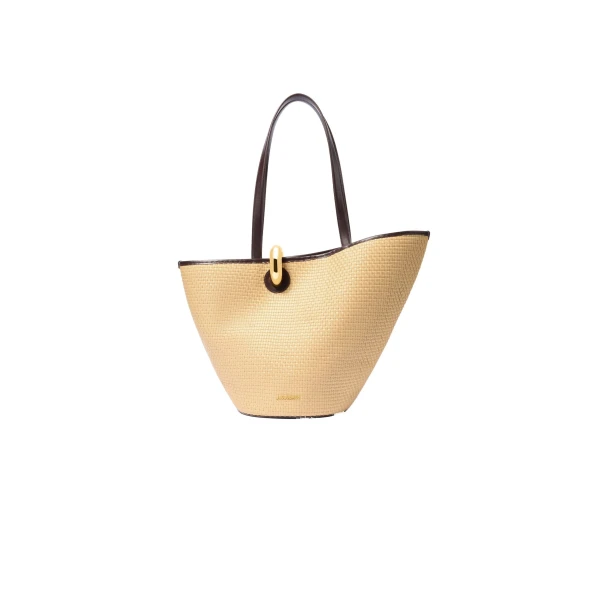 The Bambola Bag in Natural and Dark Brown