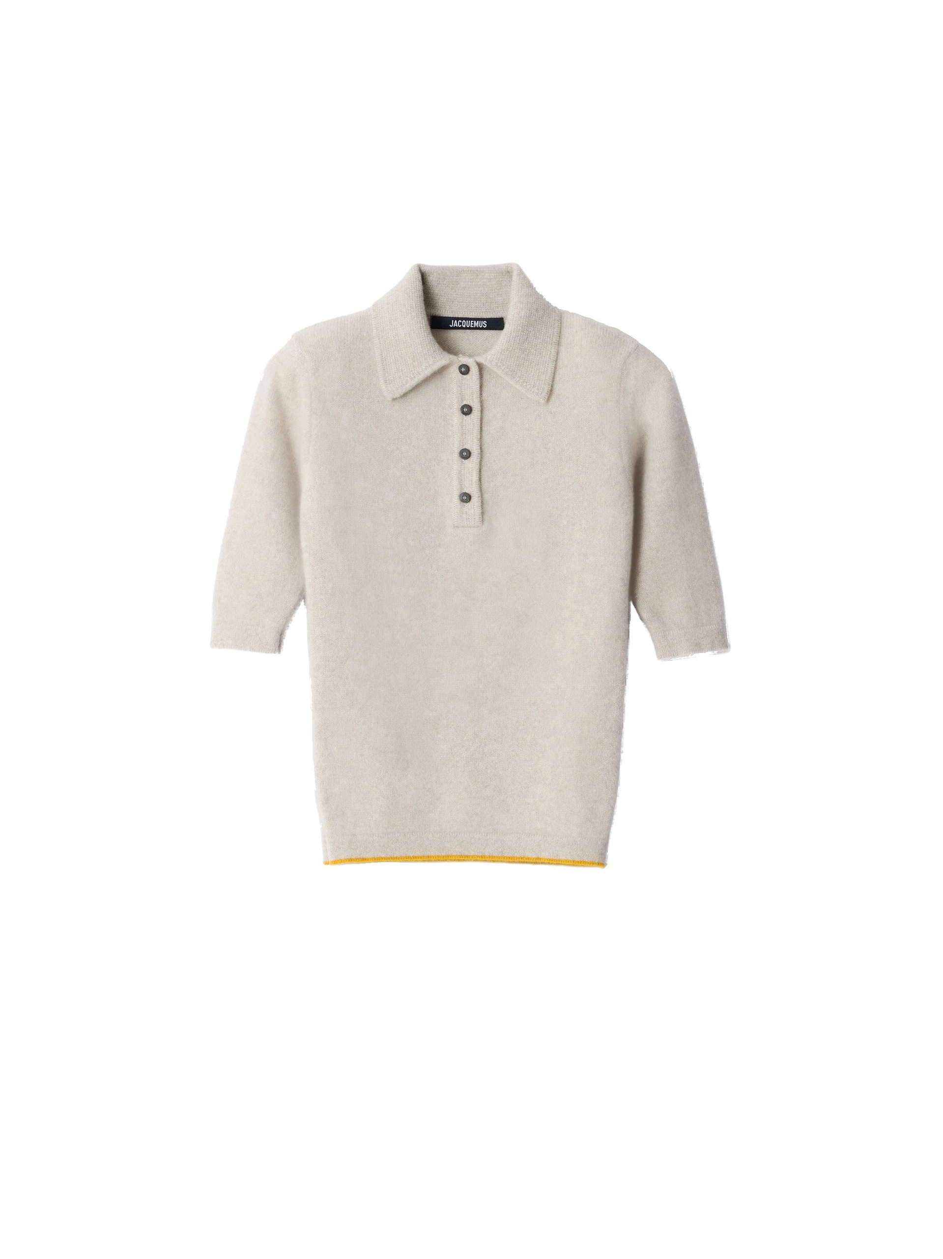 Jacquemus The Cachemire Polo Shirt in Light Beige Jacquemus The Cachemire Polo Shirt in Light Beige | Tops | Coveti