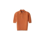 Jacquemus The Cachemire Polo Shirt in Terracotta | Tops | Coveti