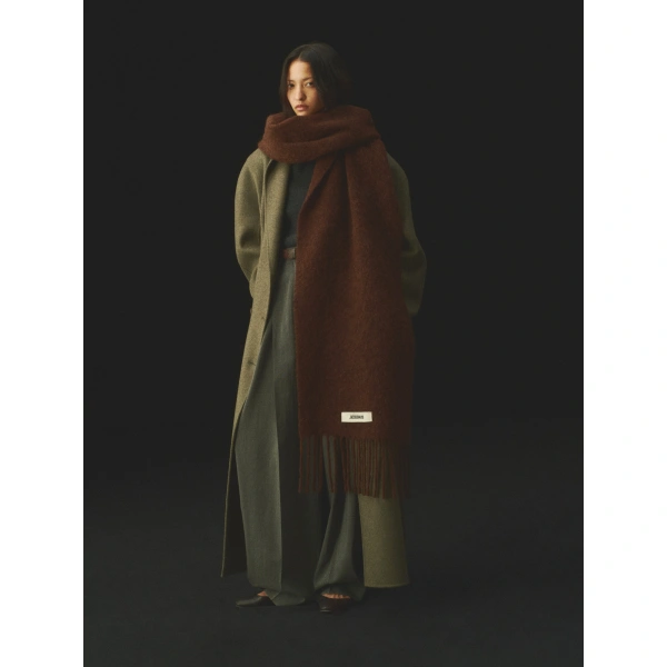 Jacquemus The Carro Scarf in Brown | Scarves | Coveti