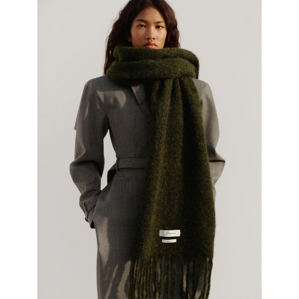 Jacquemus The Carro Scarf in Khaki | Scarves | Coveti