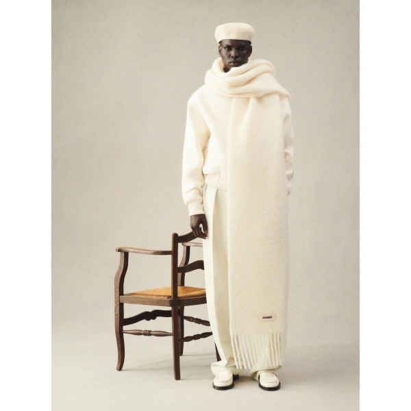 Jacquemus The Carro Scarf in Off-White | Scarves | Coveti